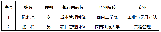 【內(nèi)部選聘】關(guān)于綿投集團(tuán)成本管理崗位、項(xiàng)目管理崗位公開(kāi)擬錄用人選公示.docx