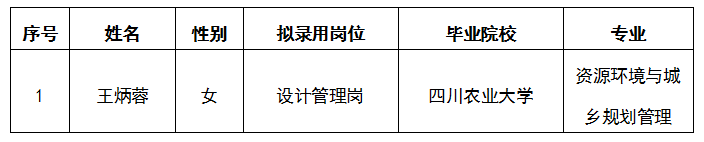 嘉遠(yuǎn)房產(chǎn)公司設(shè)計管理崗位公開招聘擬錄用人選公示